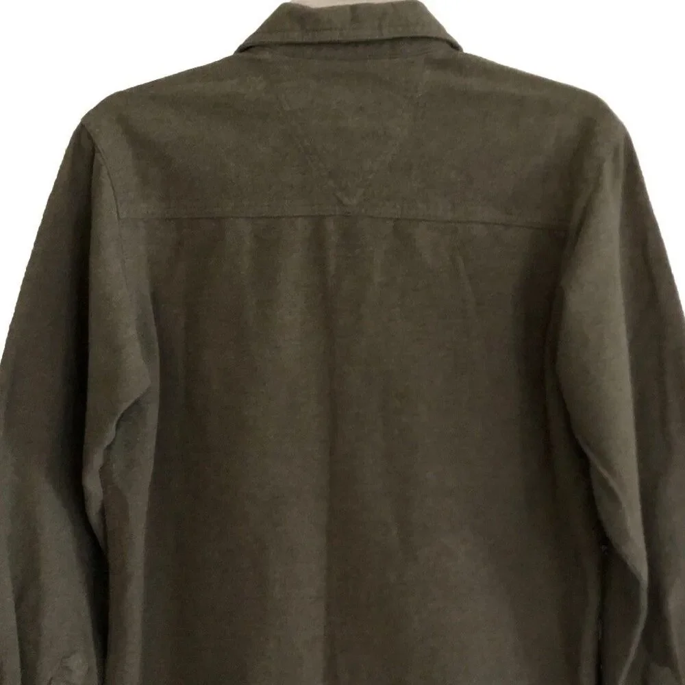 Stoic Hemlock Chamois Shirt Mens Size S Olive Heavy Flannel Outdoor Shacket